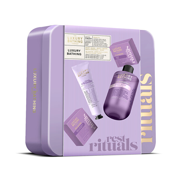 Grace Cole Lavender Body Care Box ( Levandule ) - D&aacute;rkov&aacute; sada p&eacute;če o tělo v plechov&eacute; d&oacute;ze ( 4 ks ) Vonios ir du&scaron;o priemonė Moterims