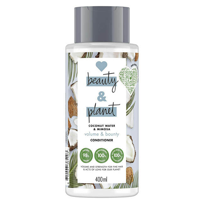Love Beauty and Planet Conditioner for fine hair with coconut water and mimosa flowers ( Volume and Bounty Conditioner) 400ml Moterims