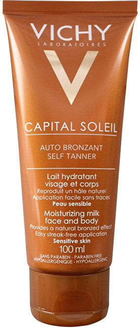 Vichy Hydrating self-tanning milk for face and body Capital Soleil Auto Bronzant (Moisturizing Milk Face a 100ml savaiminio įdegio kremas