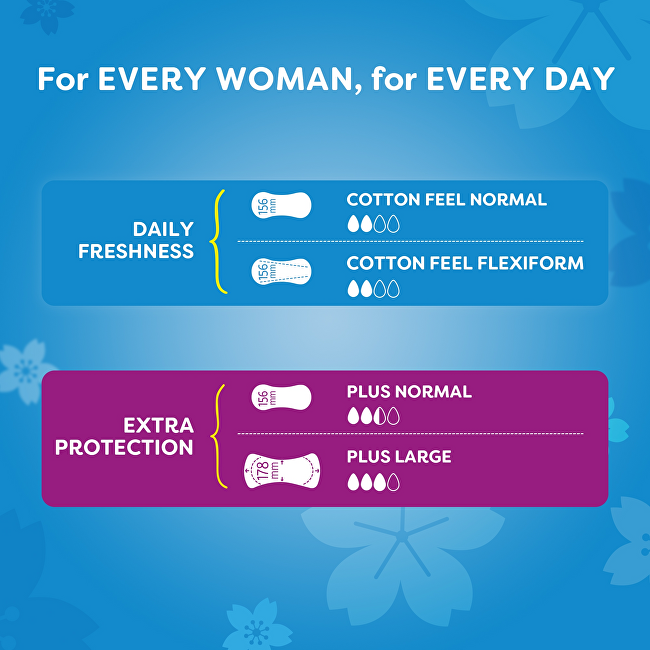 Carefree Cotton Feel Normal panty liners with cotton extract 76 pcs Intymios higienos priemonė