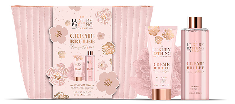 The Luxury Bathing Company Body care gift set in a cosmetic bag Creme brul&eacute;e, Orange & Vanilla 3 pcs Moterims