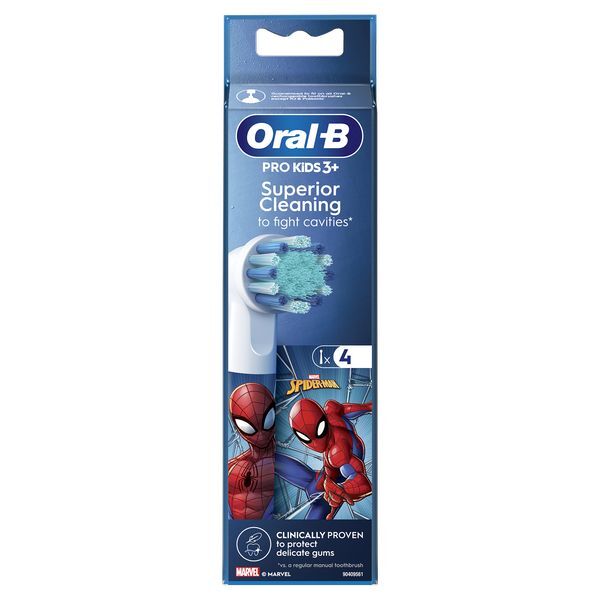 Oral B Spare head EB 10-4 Kids Spiderman 4 pcs dantų &scaron;epetėlis