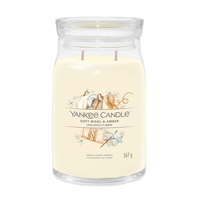 Yankee Candle Aromatic candle Signature large glass Soft Wool & Amber 567 g Unisex