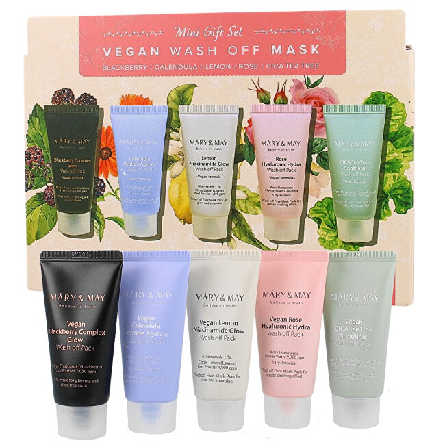 MARY & MAY Vegan Wash Off Mask Mini Gift Set Moterims