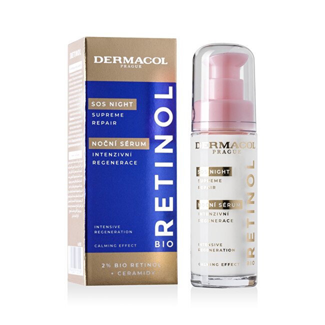 Dermacol Regenerating night skin serum Retinol (SOS Supreme Repair Serum) 30 ml 30ml vietinės priežiūros priemonė