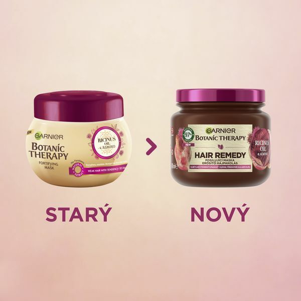 Garnier Mask for weak hair with a tendency to fall out due to brittleness Botanic Therapy Ricinus Oil Almond 340ml atstatomoji plaukų priežiūros priemonė