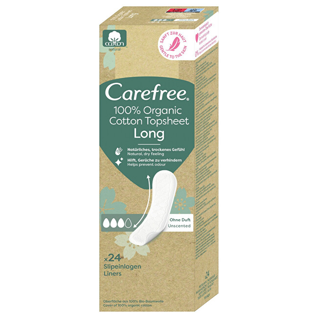 Carefree Organic Cotton Long Panty Liners 24 ks Moterims