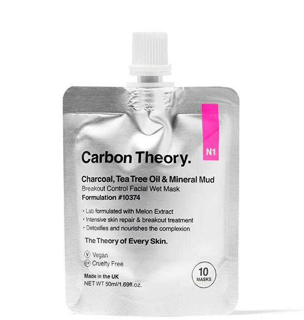 Carbon Theory Carbon Theory Charcoal, Tea Tree Oil & Mineral Mud Breakout Control Facial Wet Mask 50 ml 50ml Moterims