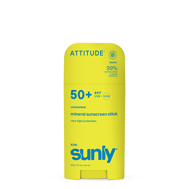 Attitude Children's mineral sunscreen without perfume SPF 50 Sunly Apsauginė priemonė nuo saulės