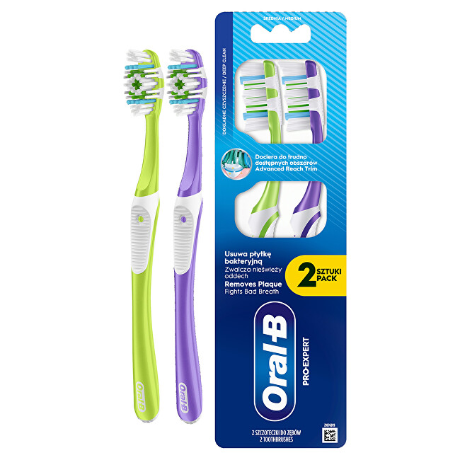 Oral B Pro-Expert Deep Clean Medium Toothbrush 2 pcs Unisex
