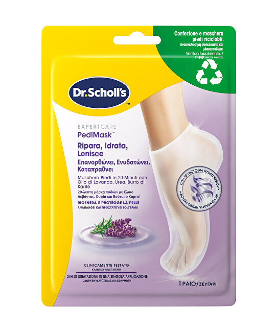 Scholl PediMask&trade; Lavender Oil Foot Mask 1 pair Kojų priežiūros priemonė Moterims
