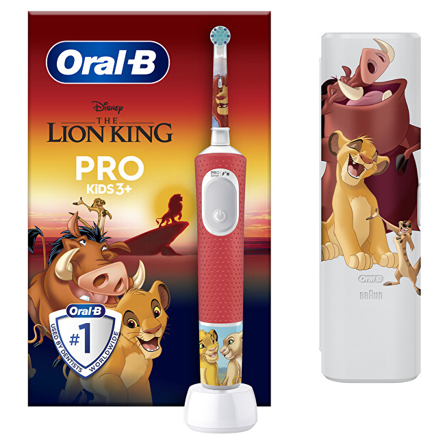 Oral B Electric Toothbrush with Travel Case for Kids The Lion King