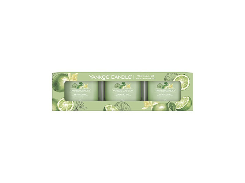 Yankee Candle Set of votive candles in Vanilla Lime glass 3 x 37 g Unisex