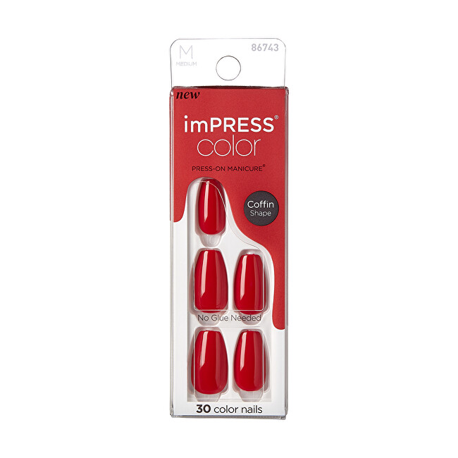 Kiss Self-adhesive nails imPRESS Color MC Reddy or Not 30 pcs Moterims