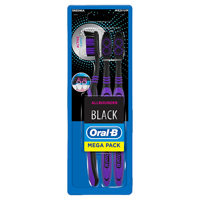 Oral B AllRounder Medium toothbrush 3 pcs dantų &scaron;epetėlis