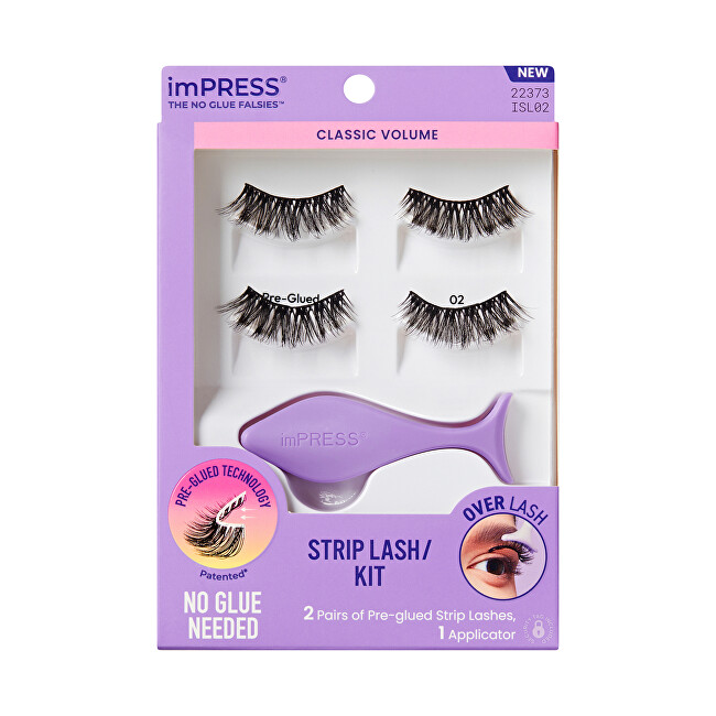 Kiss imPRESS No Glue Strip Lash 02 blakstienų tu&scaron;as