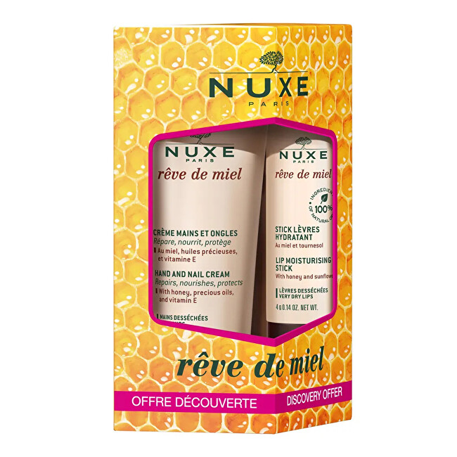 Nuxe R&ecirc;ve de Miel Discovery Offer gift set rankų kremas, 30 ml + drėkinamasis lūpų pie&scaron;tukas, 4 g Moterims Rinkinys