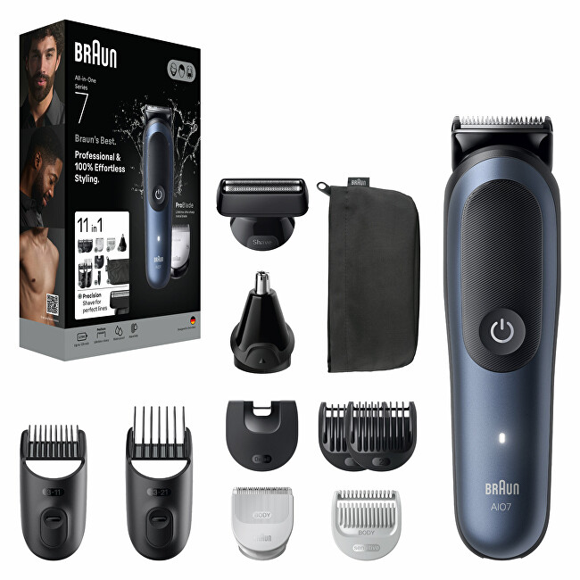 Braun Multifunctional trimmer 11 in 1 Series 7 AIO7540 Dark Blue plaukų segtukas