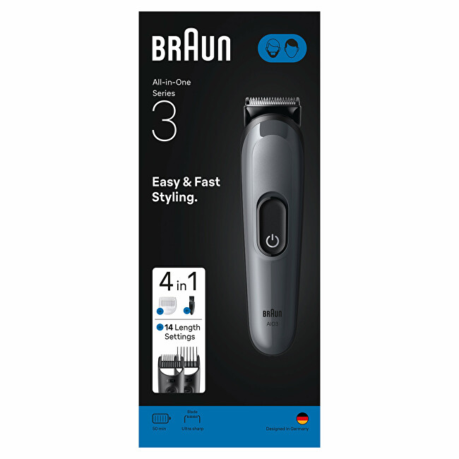 Braun Multifunctional 4in1 trimmer Series 3 AIO3500 Grey skustuvas