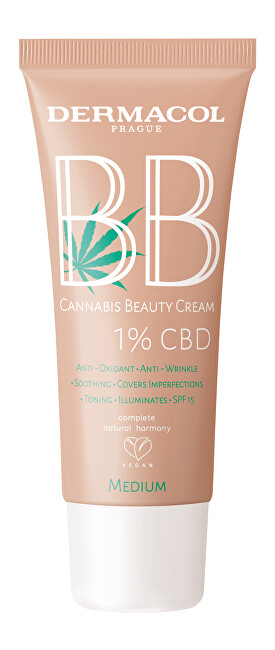 Dermacol BB cream with CBD (Cannabis Beauty Cream) 30 ml Medium 30ml makiažo pagrindas