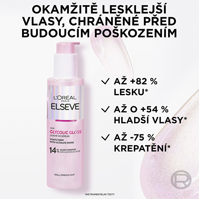 L'Or&eacute;al Paris Leave-in serum for hair shine Elseve Glycolic Gloss (Leave-In Serum) 150 ml 150ml atstatomoji plaukų priežiūros priemonė