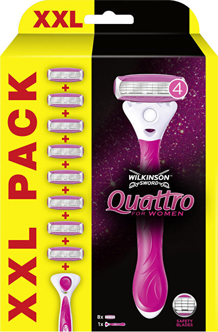 Wilkinson Sword Quattro for Women razor + 8 heads Moterims