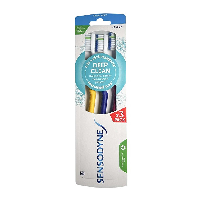 Sensodyne Deep Clean Extra Soft toothbrush 3 pcs jautrių dantų priežiūros priemonė