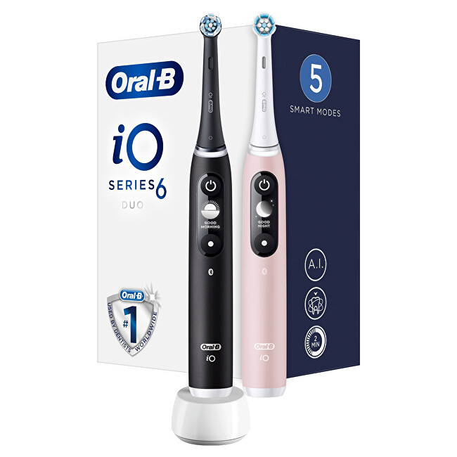 Oral B Electric toothbrush iO6 Series Duo Pack Black / Pink Sand Extra Handle 2 pcs Unisex