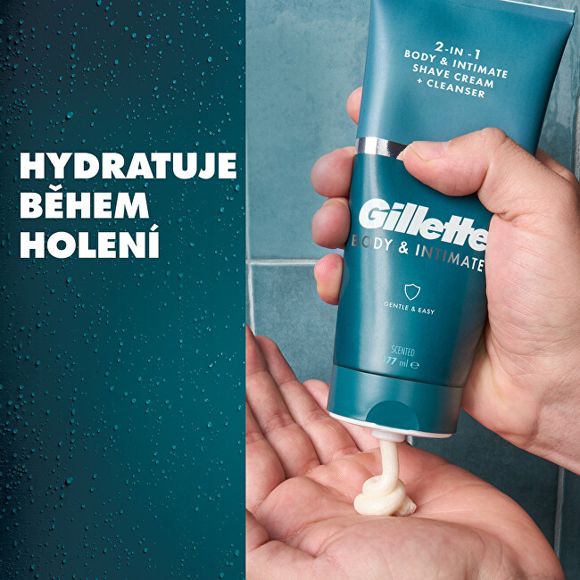Gillette Body & Intimate Shave Cream + Cleanser 2in1 177 ml 177ml priemonė skutimuisi