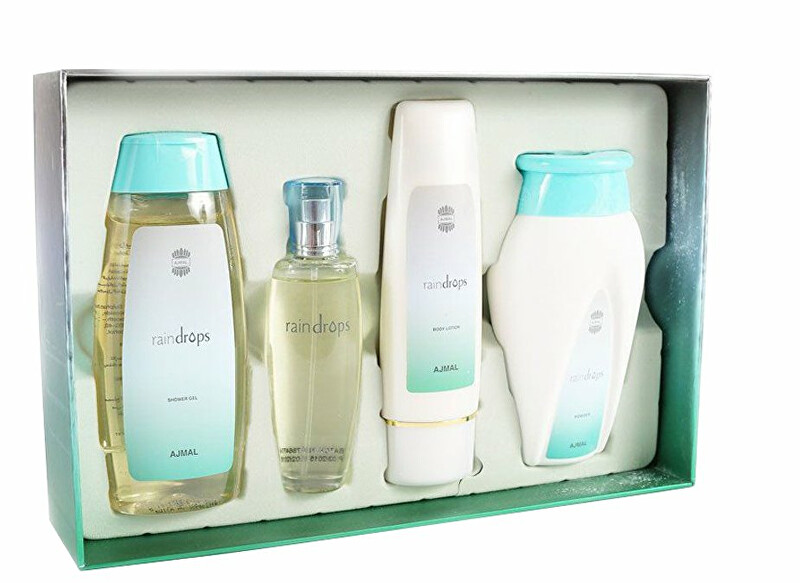 Ajmal Raindrops - EDP ​​50 ml + body lotion 100 ml + shower gel 200 ml + powder 100 g 50ml NI&Scaron;INIAI Raindrops - EDP ​​50 ml + body lotion 100 ml + shower gel 200 ml + powder 100 g Kvepalai Moterims Rinkinys