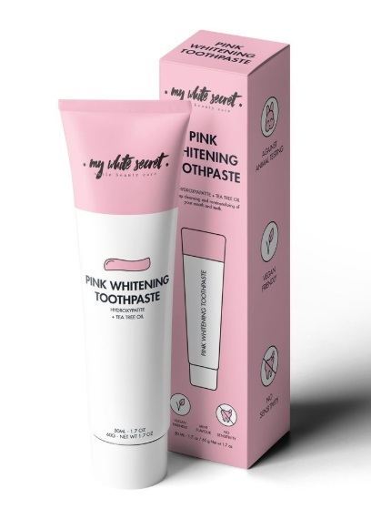 My White Secret Remineralizing toothpaste for sensitive teeth with hydroxyapatite ( Pink Whitening Toothpaste) 50 ml 50ml jautrių dantų priežiūros priemonė