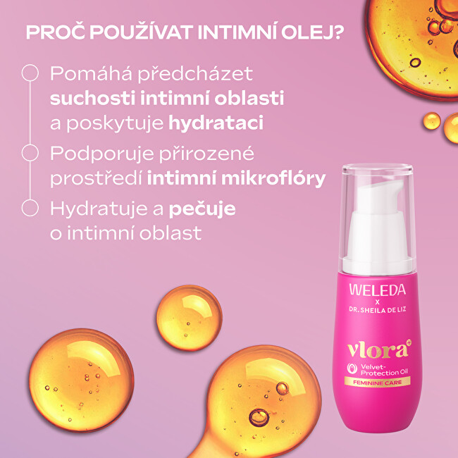 Weleda Protective oil care for the intimate area Vlora+ Velvet Protection Oil 30 ml 30ml intymios higienos priežiūra