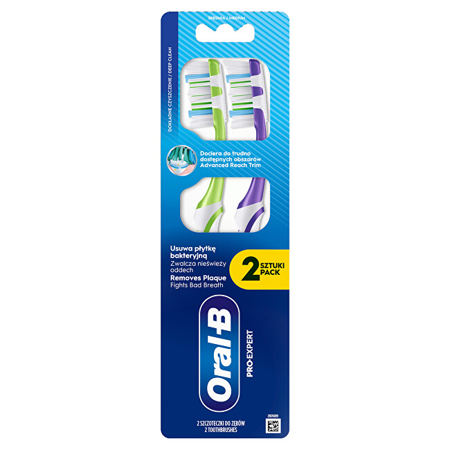 Oral B Pro-Expert Deep Clean Medium Toothbrush 2 pcs dantų &scaron;epetėlis
