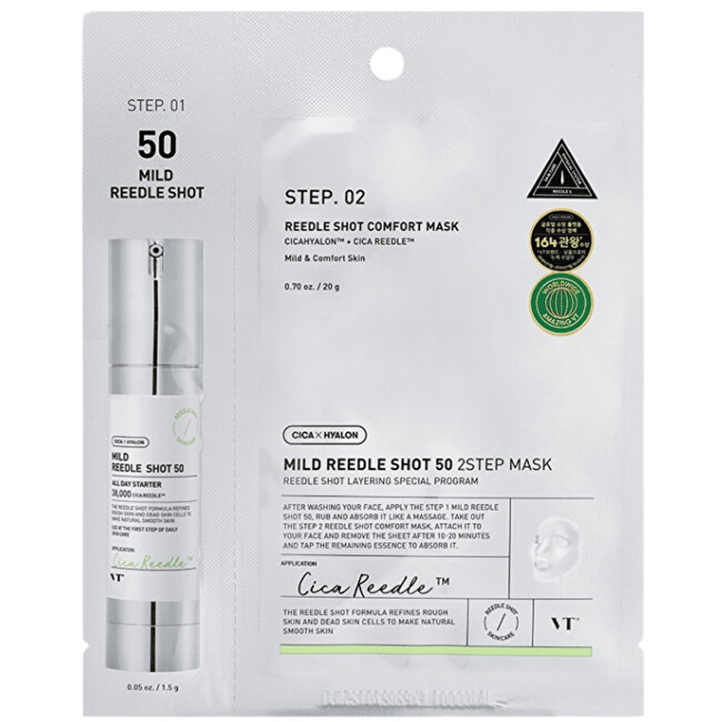 VT Cosmetics Cica Mild Reedle Shot 50 Sheet Mask 1.5 g + 25 g Moterims