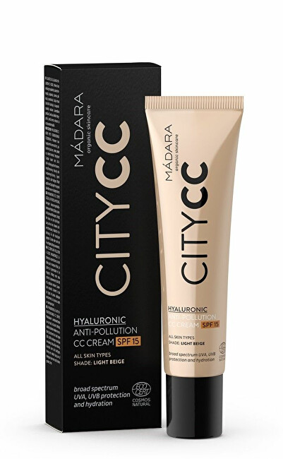 MÁDARA CC cream SPF 15 Light Citycc (Hyaluronic Anti-Pollution Cc Cream) 40 ml 40ml Moterims