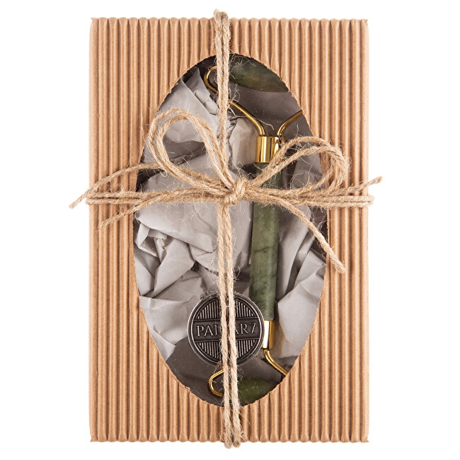 Palsar 7 Massage roller and plate Guasha green xiuyan jadeite ( Light Green Xiuyan Jade Roller & Gua Sha Set) vietinės priežiūros priemonė