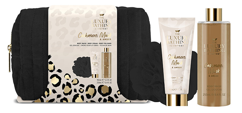 The Luxury Bathing Company Cashmere, Musk & Amber Body Care Gift Set in a Cosmetic Bag 3 pcs Moterims