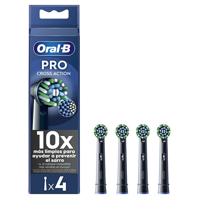 Oral B Cross Action Black EB50 replacement brush heads 4 pcs. Unisex