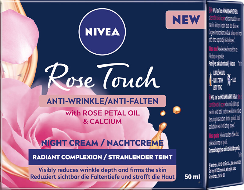 Nivea Anti-wrinkle night cream with rose oil Rose Touch ( Anti-Wrinkle Night Cream) 50 ml 50ml vietinės priežiūros priemonė