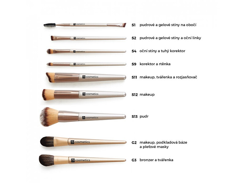 Pola Cosmetics Set of cosmetic brushes teptukas