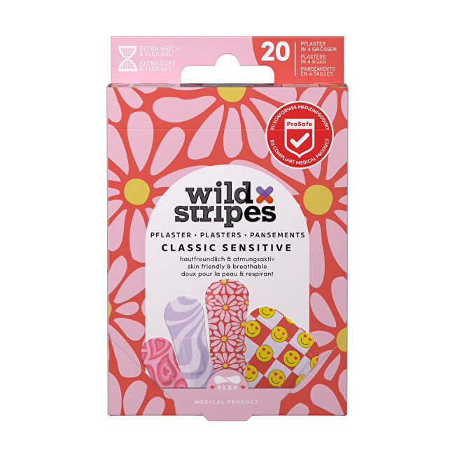 Wild Stripes Classic Sensitive Pastel Fun Plasters - N&aacute;plasti ( 20 ks ) Kūno priežiūra