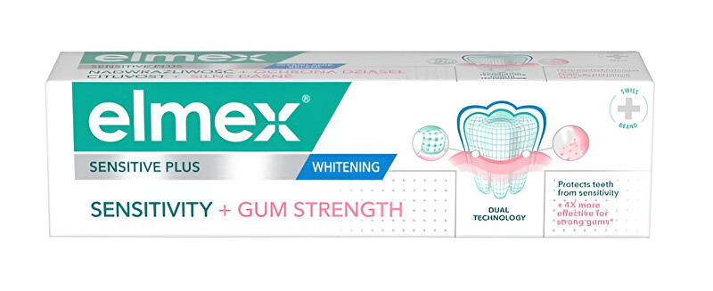 Elmex Sensitive Sensitivity + Gum Strength Whitening jautrių dantų priežiūros priemonė