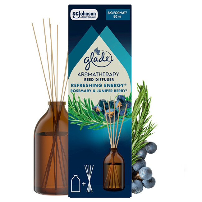 Glade Aromatherapy Reeds Refreshing Energy Reed Diffuser 80 ml 80ml Kvapas namams su lazdelėmis