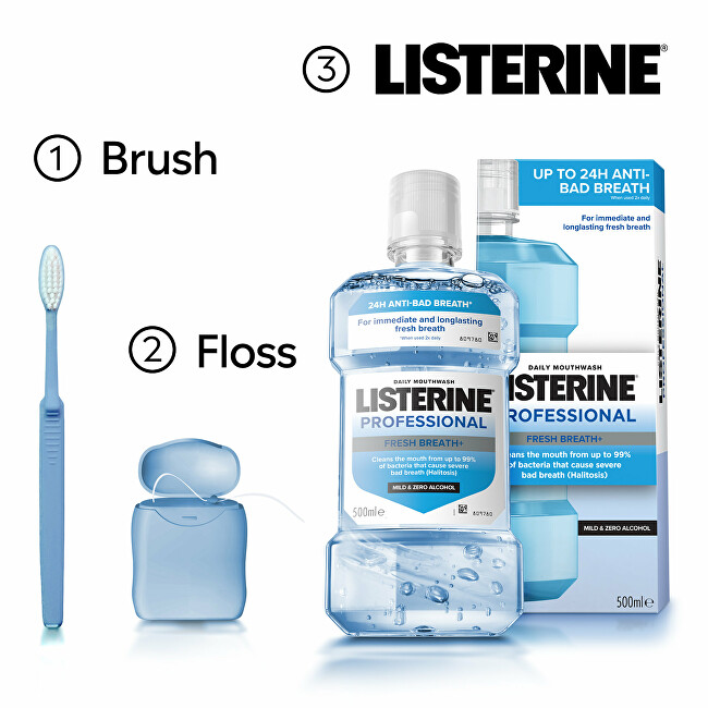 Listerine Mouthwash Professional Fresh Breath+ 500 ml 500ml Dantų emalį stiprinanti priemonė
