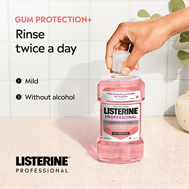 Listerine Mouthwash Professional Gum Protection+ 500 ml 500ml Dantų emalį stiprinanti priemonė