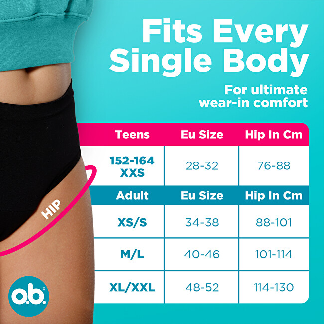 o.b. Menstrual panties Teens 152-164 Intymios higienos priemonė