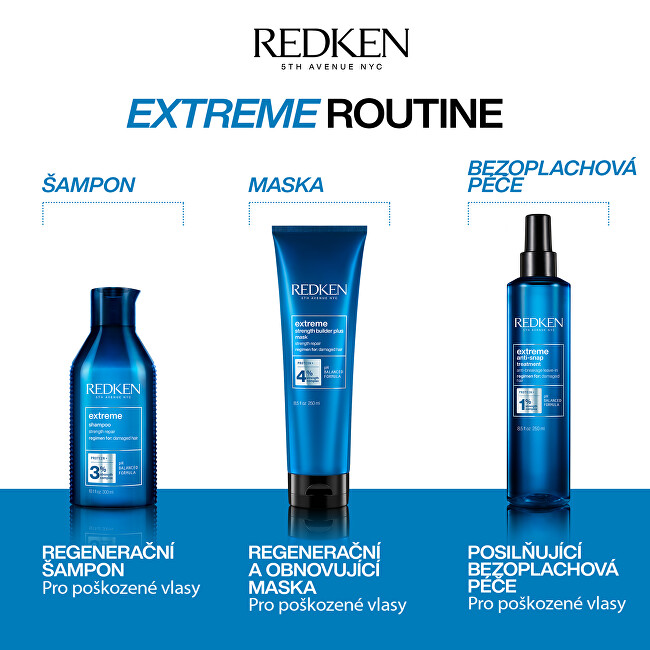 Redken Extreme (Anti-Snap Anti-Breakage Leave-In Treatment) for Sensitive and Damaged Hair 250ml atstatomoji plaukų priežiūros priemonė