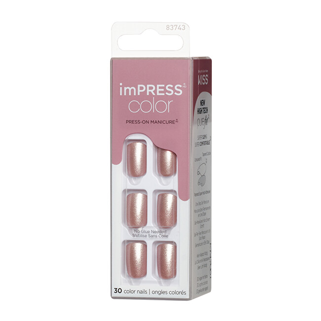 Kiss Self-adhesive nails imPRESS Color Paralyzed Pink 30 pcs priemonė nagams