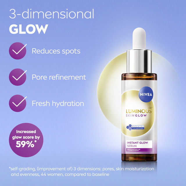 Nivea Luminous Skin Glow (Serum) 15ml vietinės priežiūros priemonė