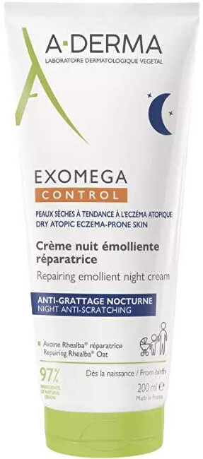 A-derma , Exomega Control, Emollient, Night, Cream, For Face, Kūno odos drėkinimo priemonė
